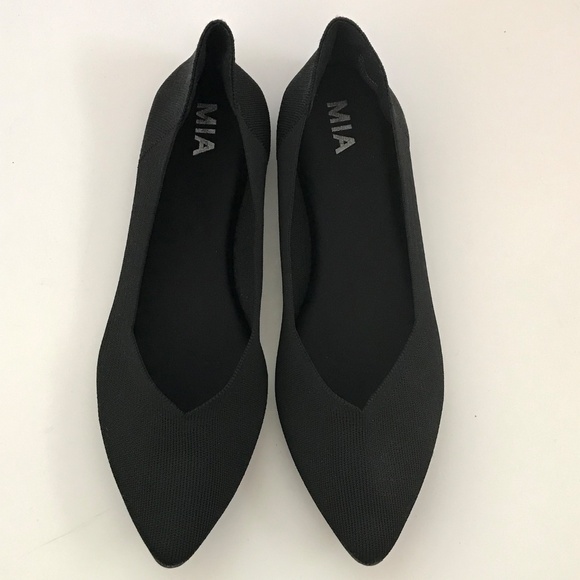 MIA Kerrie Point Toe Knit Flats Black Women’s Size 11 - Picture 2 of 16